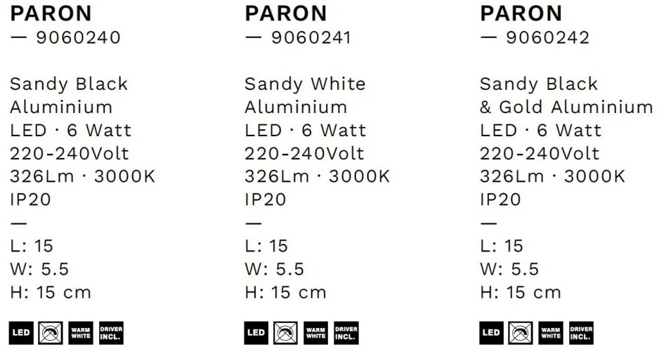 Aplica Spot LED stil minimalist PARON negru/auriu, NVL-9060242