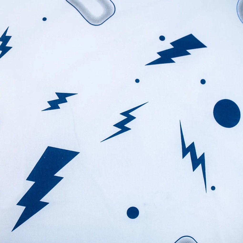 Lenjerie de pat din bumbac 3D GAME OVER albastru, 100% bumbac Dimensiune lenjerie de pat: 70 x 90 cm | 140 x 200 cm