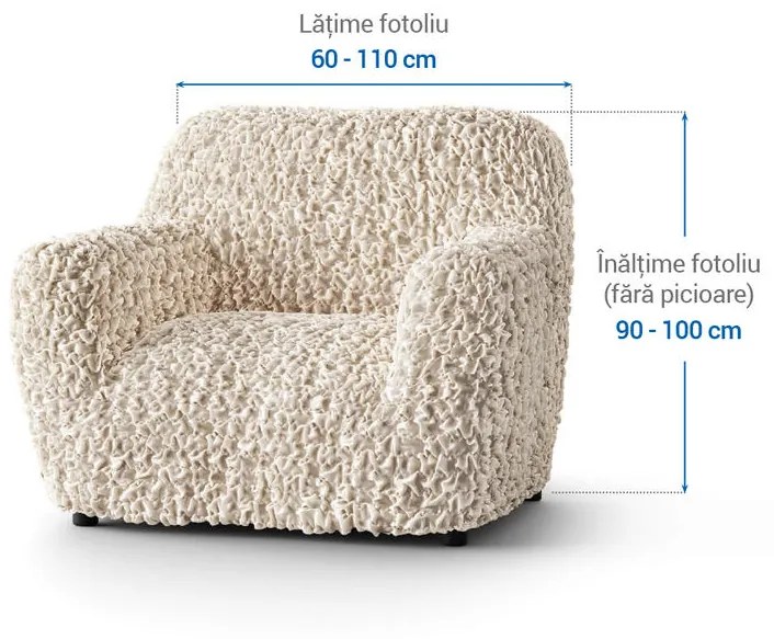 Huse bielastice VELVET bej fotoliu (l. 60 - 110 cm)