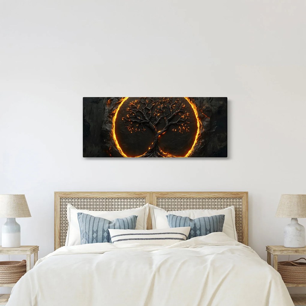 Tablou – Arborele vieții în lavă II. (120x50 cm)