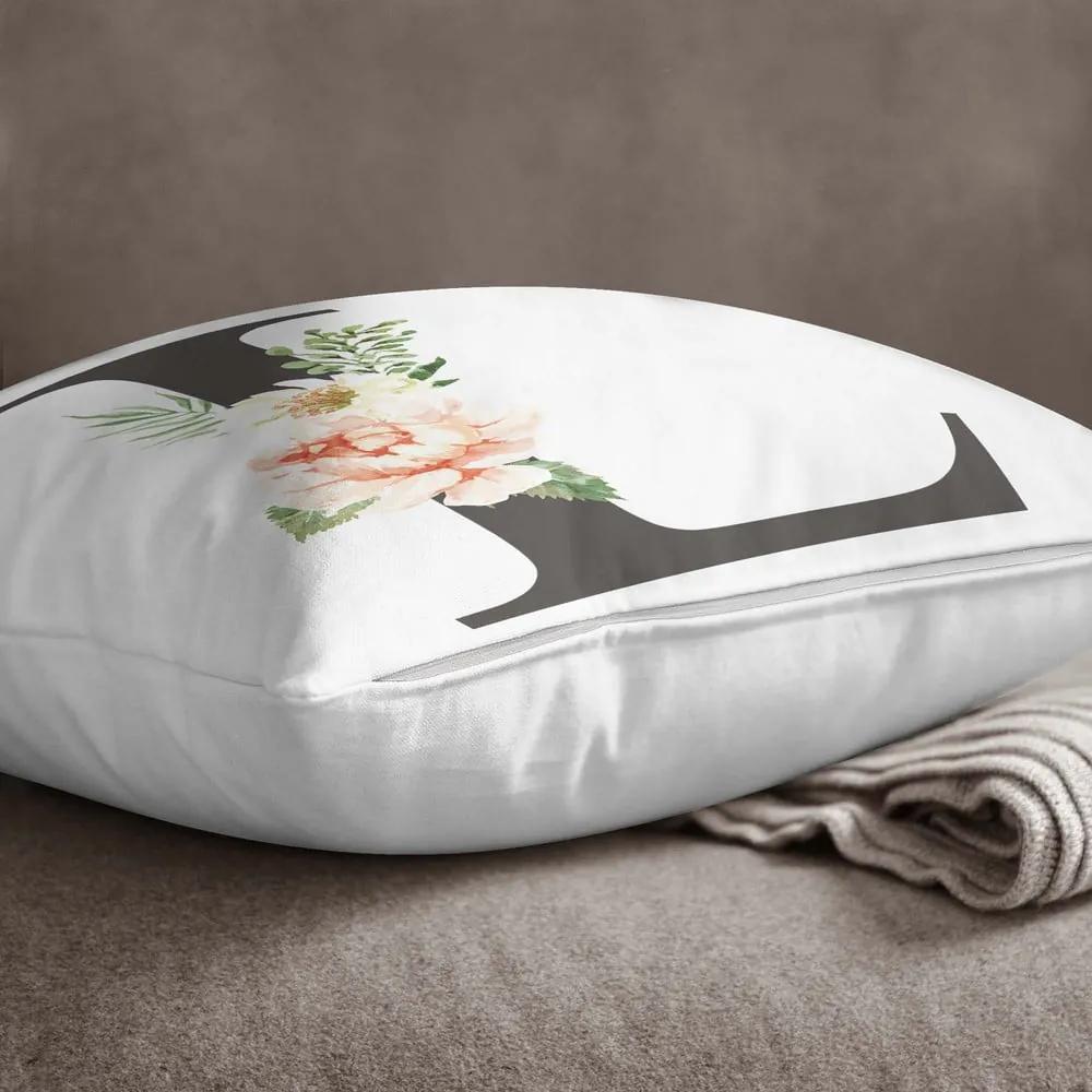 Față de pernă Minimalist Cushion Covers Floral Alphabet L, 45 x 45 cm