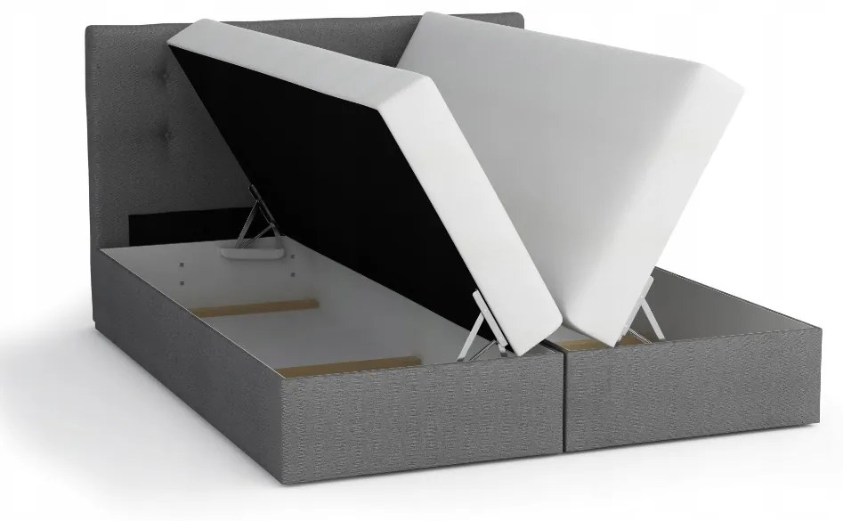 Pat matrimonial Boxspring 180x200 cm Karum (cu saltea și somieră) (negru). 1007788