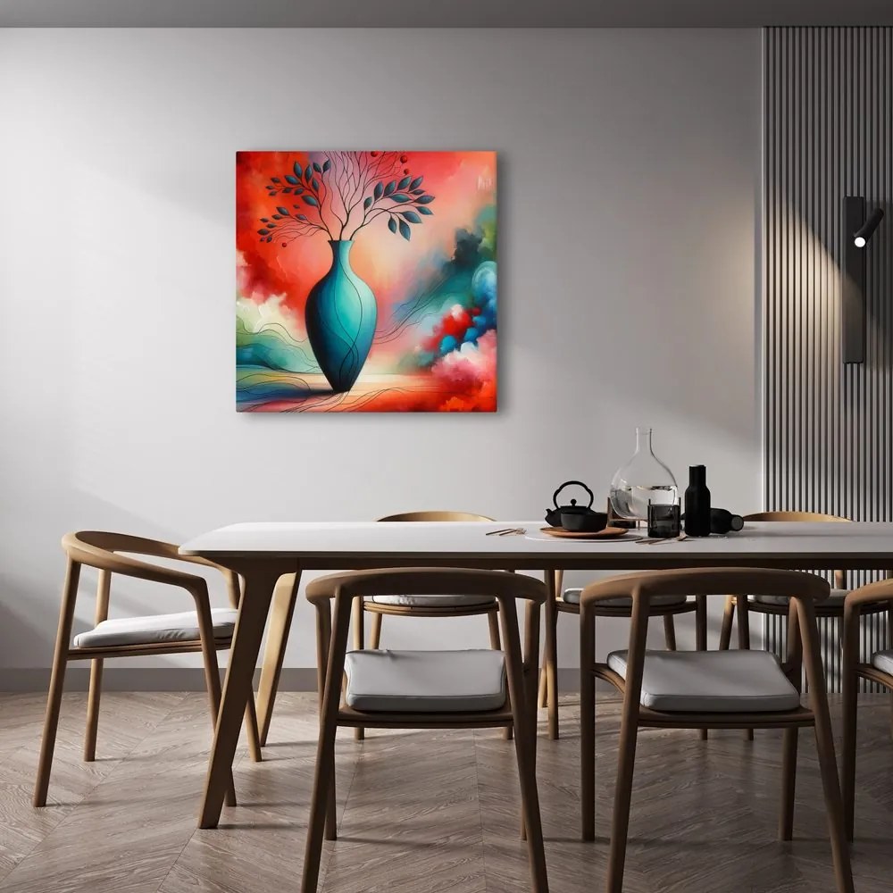 Tablou vază strălucitoare în abstract