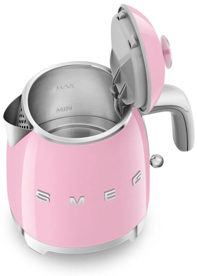 Ceainic electric roz din oțel inoxidabil 800 ml Retro Style – SMEG