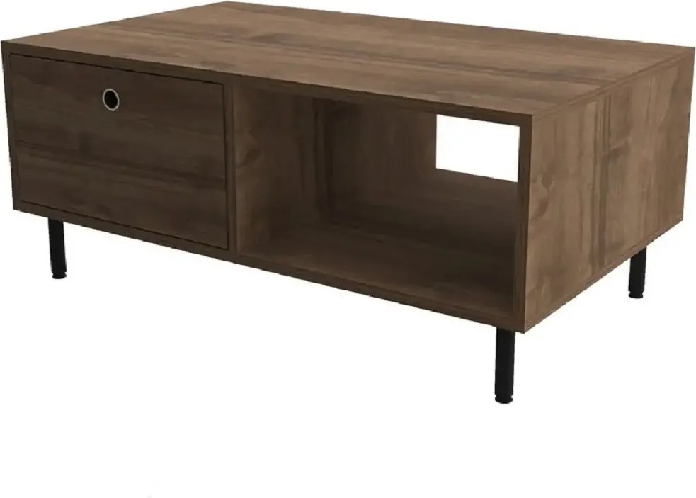Masuta cafea Nando cu sertar ,pentru living,culoare nuc 100 cm
