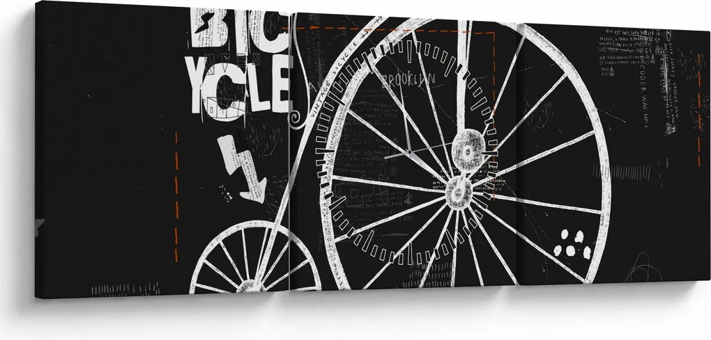 Tablou - Velociped (cu ceas) (90x30 cm)