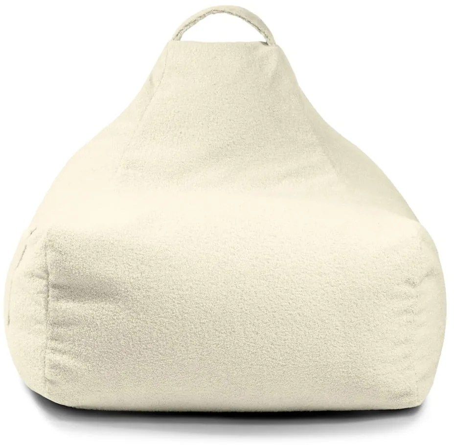 Fotoliu puf pentru copii gri deschis cu tapițerie din țesătură bouclé Game Amuse – SLOWDOWN