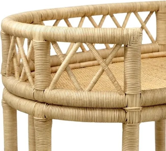 Gheridon, Masuta cu roti din ratan design LUX Dorini