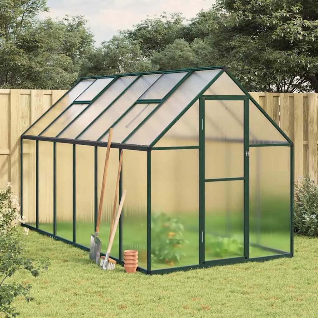 vidaXL Sere cu cadru de bază, verde, 334x169x195 cm, aluminiu