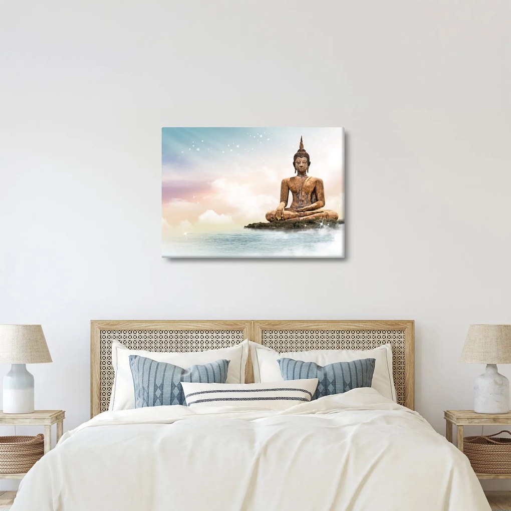Tablou - Buddha care supraveghează pământul (70x50 cm)