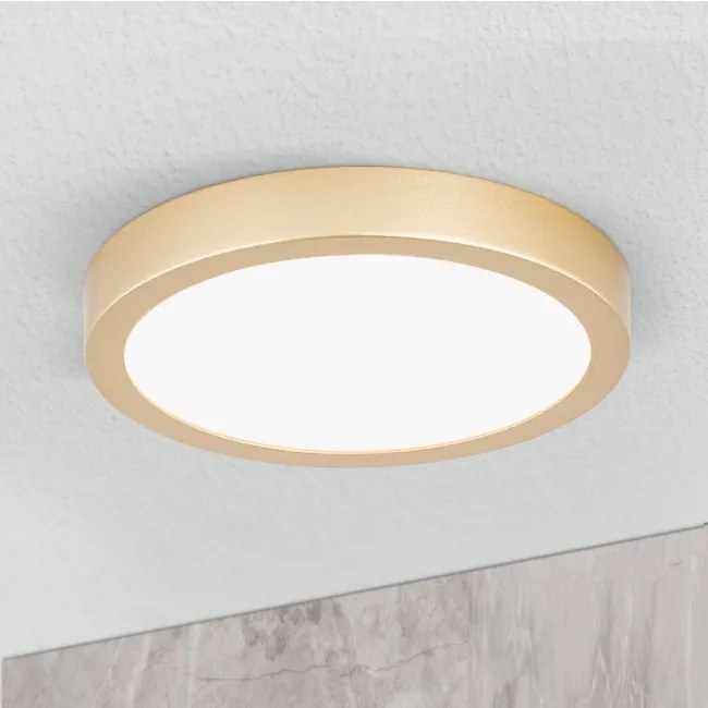 Plafoniera LED moderna design slim Lero 18cm auriu mat