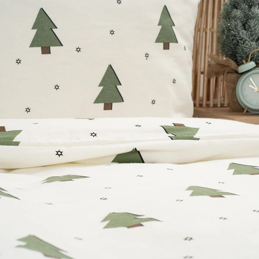 Lenjerie de pat din flanel 4Home Little Trees, 140x 220 cm, 70 x 90 cm, 140 x 220 cm, 70 x 90 cm