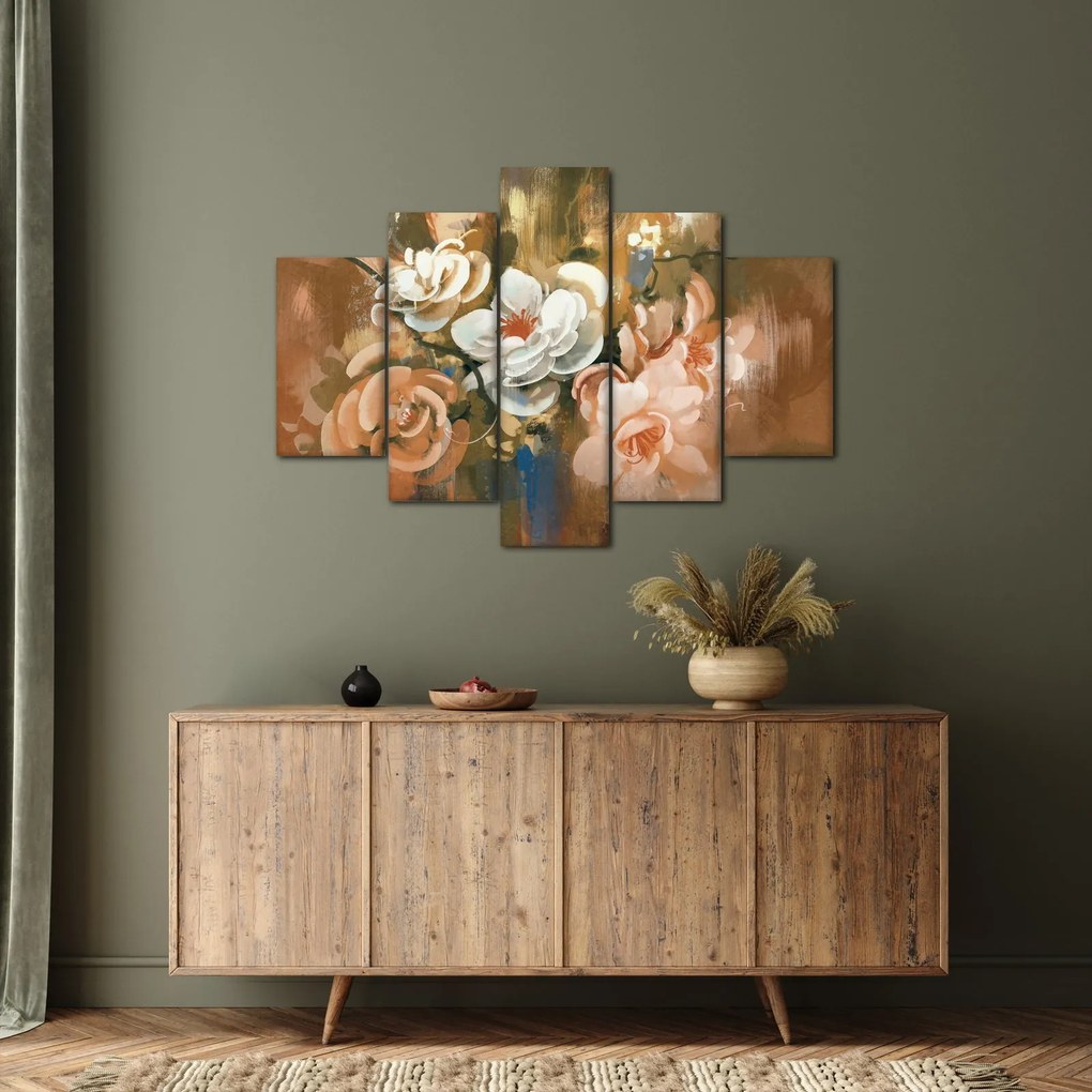 Tablou -Buchet de flori pictat (150x105 cm)