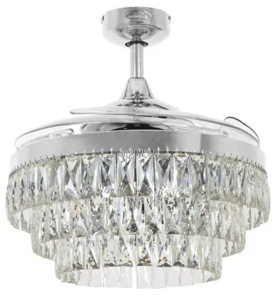 Ventilator LED de tavan FANAWAY 212923 VEIL 6xE14/4,5W/230V crom + telecomandă