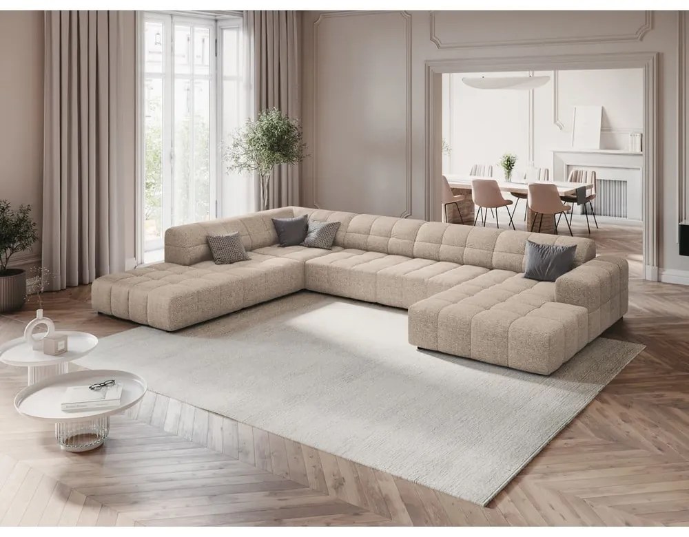 Colțar bej (colț pe stânga/în formă de "U") Chicago – Cosmopolitan Design
