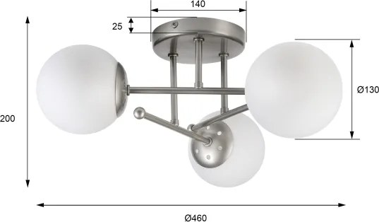 Lustră aplicată MALENA 3xE14/5W/230V crom mat/alb