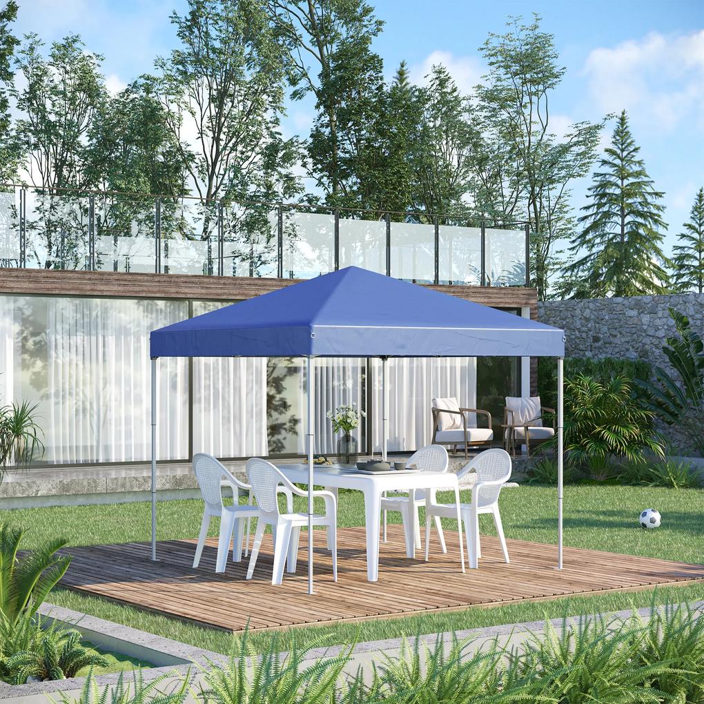 Outsunny Pavilion Pliabil Impermeabil cu Accesorii Incluse, Material Oxford Durabil, Albastru, 2.45x2.45x2.45m | Aosom Romania