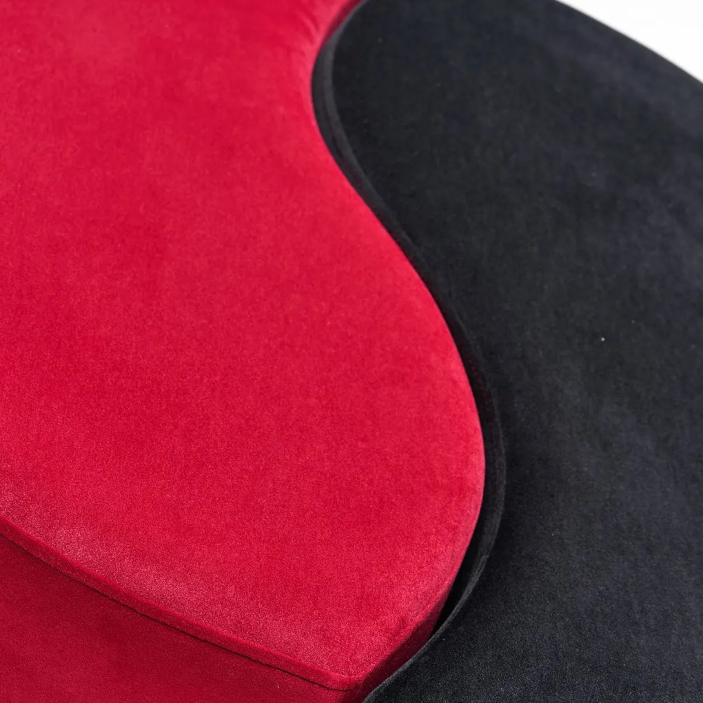 Taburet Alis Puf Red and Black