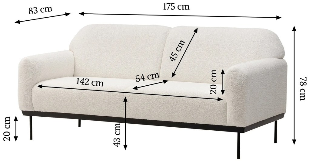 Canapea design alb ANDERSON