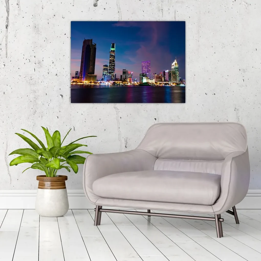 Tablou orașului nocturn (70x50 cm), în 40 de alte dimensiuni noi