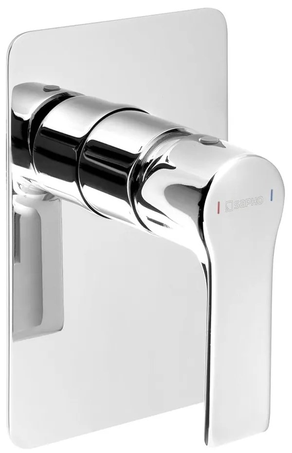 Baterie argintiu-lucios pentru duș încastrată (1 ieșire) Pax – Sapho