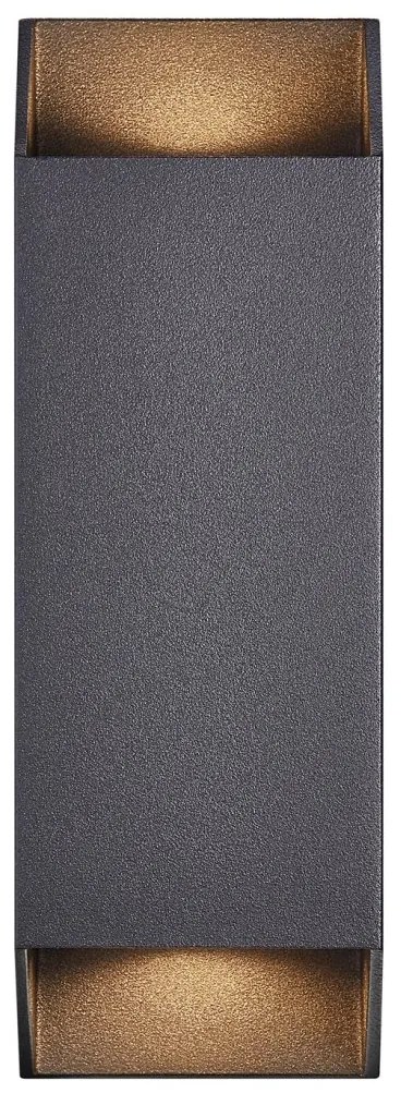 Aplica up/down de perete pentru iluminat exterior IP54 Nico square 22 negru
