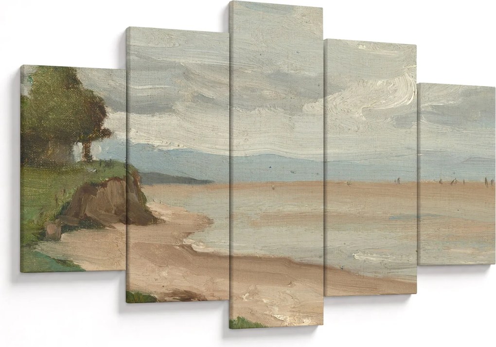 Tablou - Jean-Baptiste-Camille Corot, Beach Near Etretat, reproducere (150x105 cm)