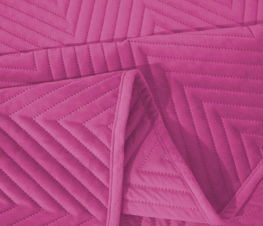 Cuvertura de pat din catifea violet ARROW VELVET Dimensiune: 200 x 220 cm