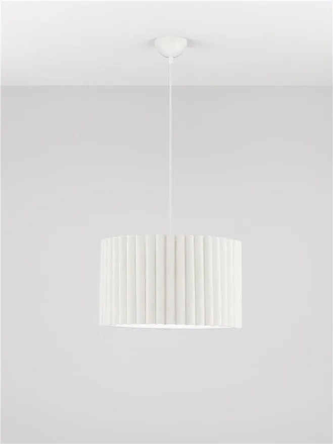 Lustra suspendata cu abajur din in alb Nos