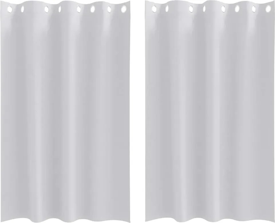 vidaXL Perdele Opaque cu Inel 2 pcs Gri Deschis 175 x 140 cm Poliester
