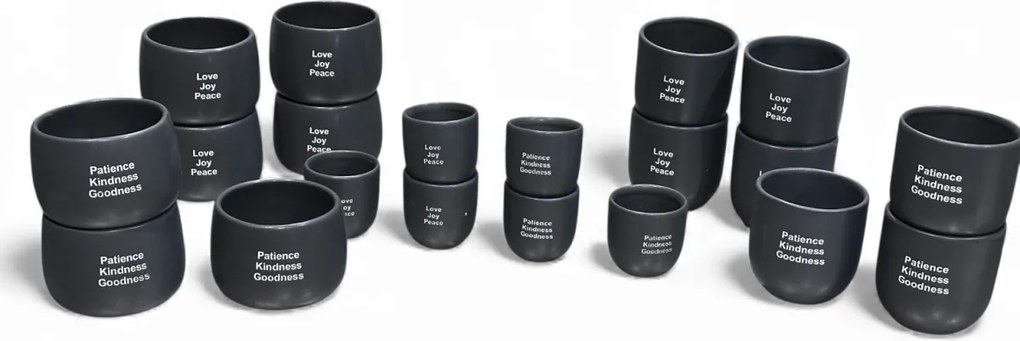 Set 30 Cesti Cafea tip Pahare NOVUM Gresie Glazurata, Diferite Marimi si Culori de Glazuri