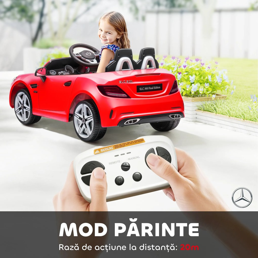 AIYAPLAY Mașină Electrică pentru Copii 3-6 Ani cu 2 Motoare, Telecomandă și Design Atrăgător, Dimensiuni 107x62,5x44 cm, Roșu | Aosom România