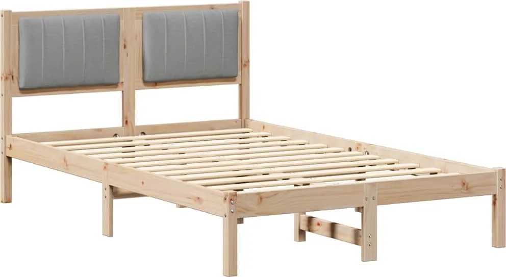 vidaXL Cadru de pat cu tăblie tapițată Gri deschis 120 x 200 cm