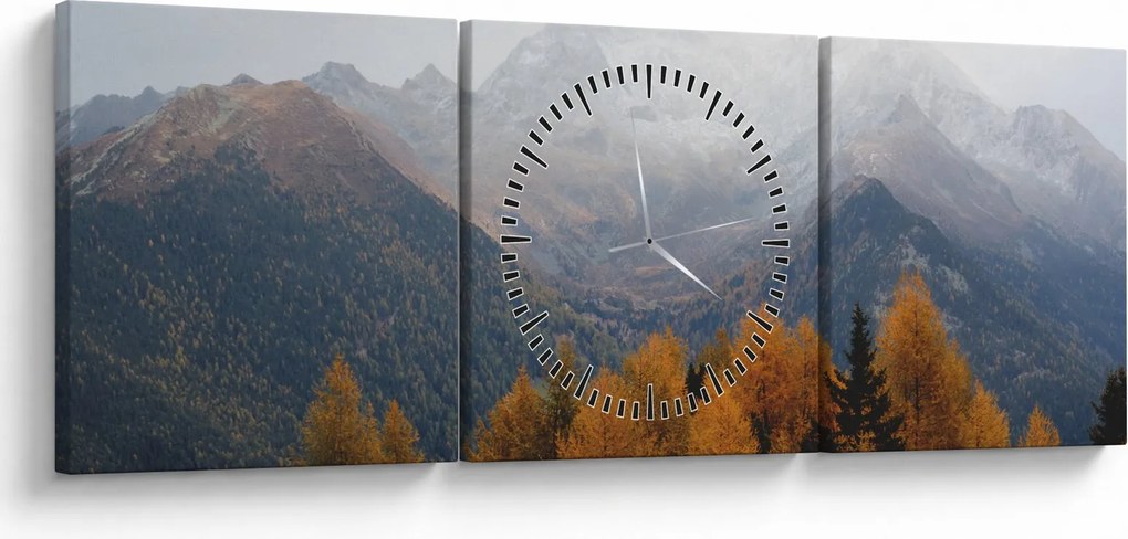 Tablou - Crestele munților (cu ceas) (90x30 cm)