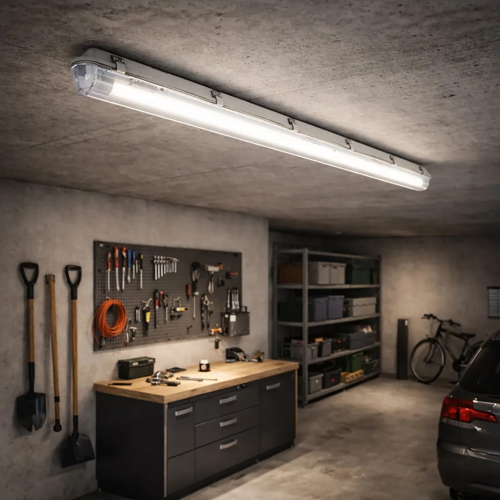 Corp de iluminat TL inclusiv LED 1800 lm și senzor de mișcare IP65 - Base