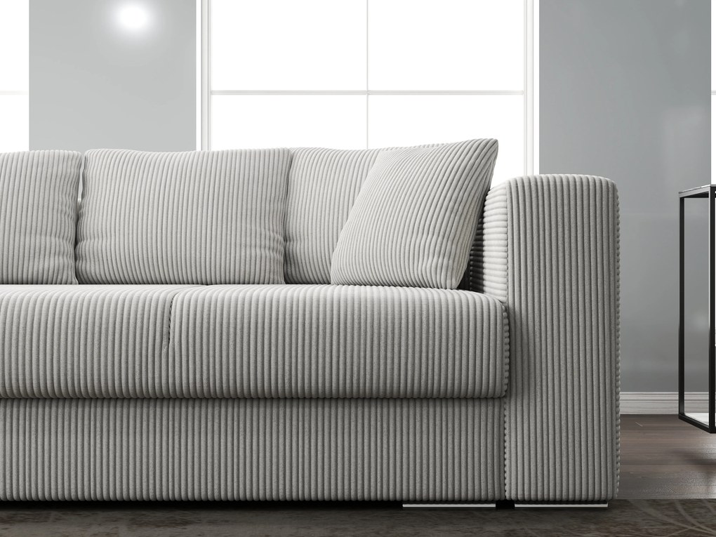 Canapea extensibilă dumonde cu ladă de depozitare si sezut confortabil din spuma high-density, Gloria Zoom Cream 240x100 cm