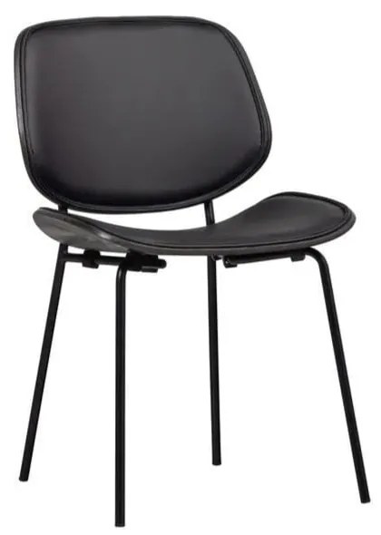 Scaune de dining negre 2 buc. din imitație de piele Close In – WOOOD