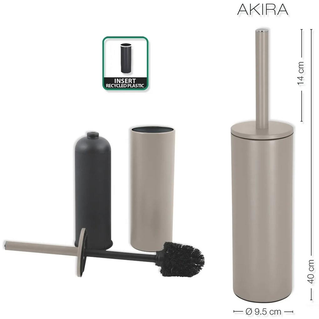 Spirella perie pentru WC Akira, gri-maro mat