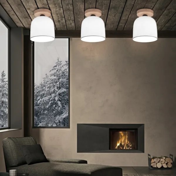 Lustră aplicată NONNA 1xE27/60W/230V stejar/alb/gri Kolarz A1352.11.Gr