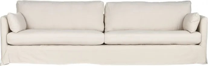 Canapea 4 locuri din in și bumbac bej, cu perne decorative incluse, „Canvas"