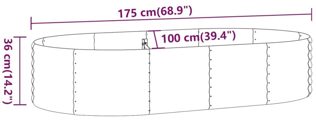 Jardiniera de gradina, antracit, 175x100x36 cm, otel 1, Antracit, 175 x 100 x 36 cm