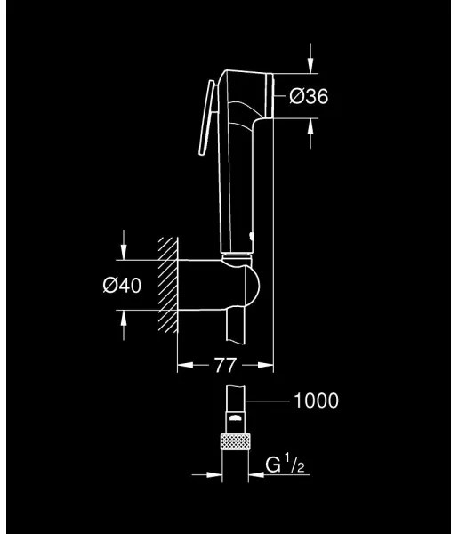 GROHE 26352000 - Duș de mână TEMPESTA-F TRIGGER SPRAY 30, 36 mm, crom lucios