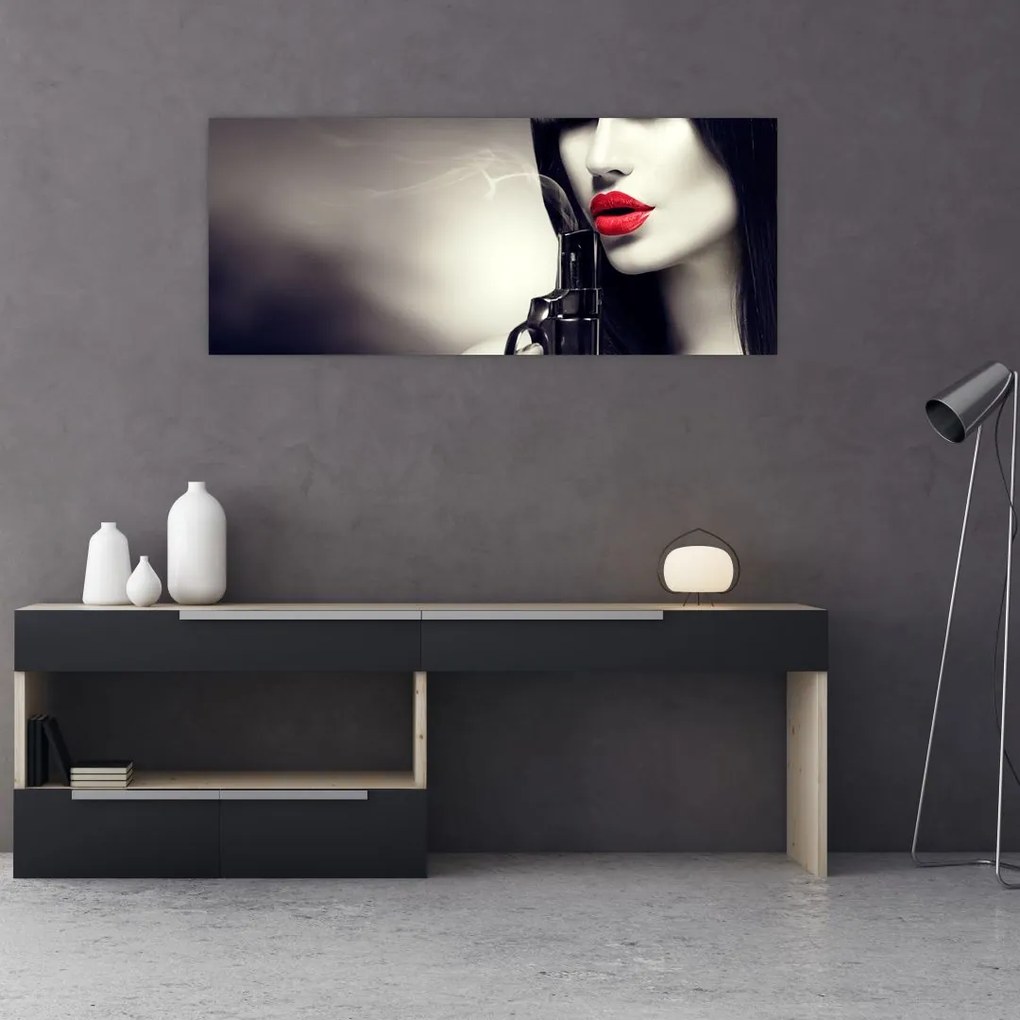 Tablou - Femeia misterioasă (120x50 cm)