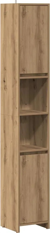 vidaXL Dulap de baie, Stejar artizanal, 30x30x183,5 cm, PAL