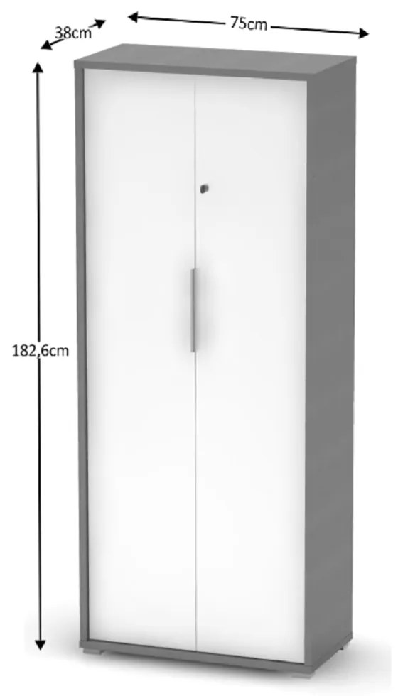 Dulap de birou cu lacăt Hamila NEW TYP 31 (grafit + alb). 1028789