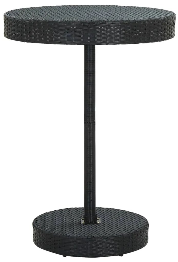 vidaXL Masă de grădină, negru 75,5 x 106 cm, poliratan