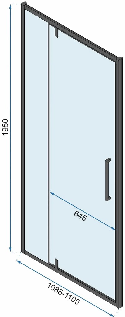 Cabina de dus de colt Rapid Swing Negru 100x90cm, Rea