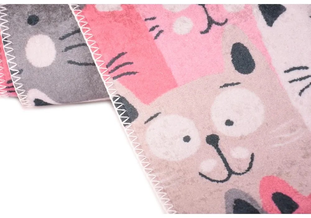 Covor pentru copii roz 80x150 cm Silly Cats – Vitaus
