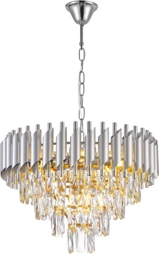 Brilagi - Lustră cu lanț ECLIPSE 7xE14/10W/230V, diametru 48 cm, argintie