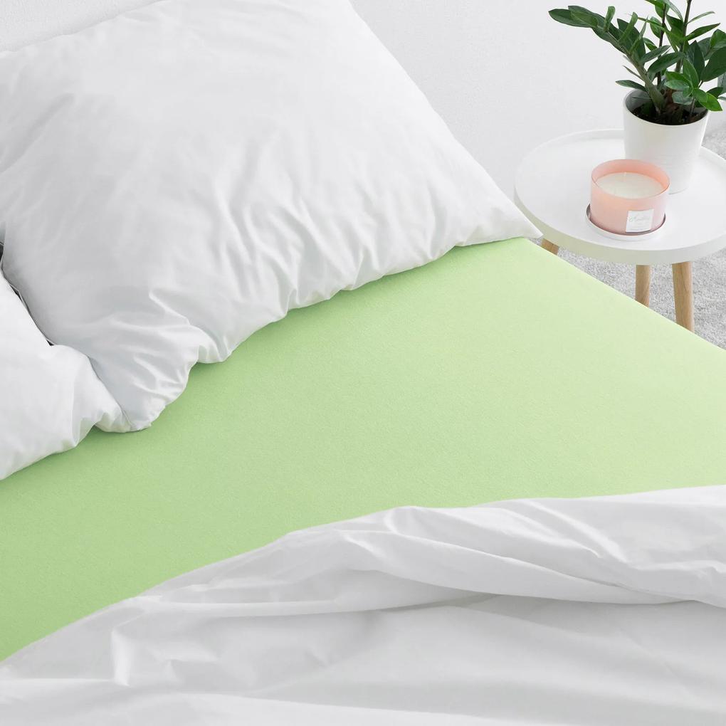 Goldea cearceaf de pat jersey cu elastic - verde deschis 200 x 220 cm